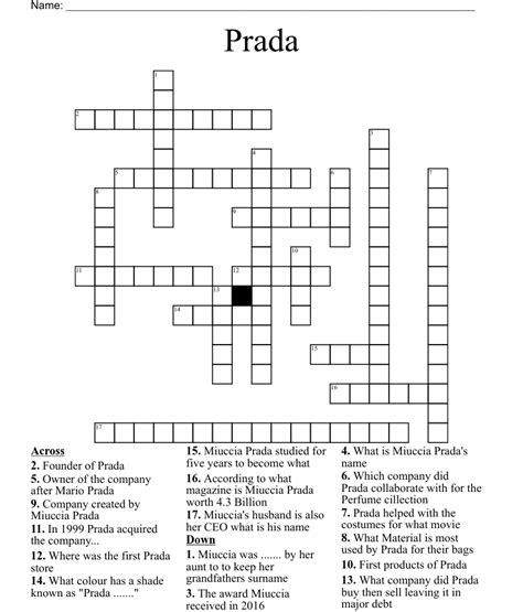 prada rival crossword|Prada rival .